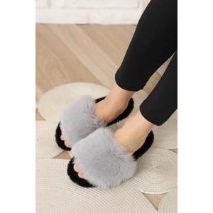 Tüylü Şık Esnek Ev Terliği