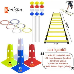 23 cm Delikli Huni Daire Çanaklı Çubuklu Antrenman Seti