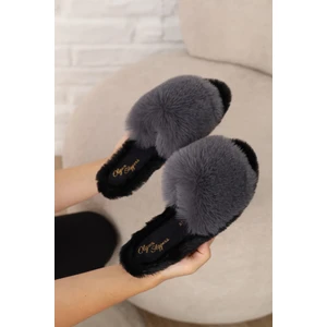 Tüylü Şık Esnek Ev Terliği