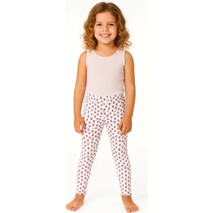 Kız Çocuk Çiçek Desenli Pamuklu Günlük Tayt