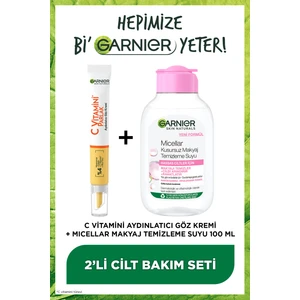 100ML Micellar Makyaj Temizleme Suyu + C Vitamini Aydınlatıcı Göz Kremi