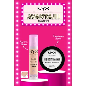 Nyx Professional Makeup Bare With Me Kapatıcı Serum 03 Vanilla & Mini Pudra Seti