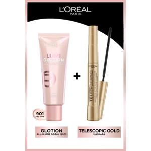 L'oreal Paris Telescopic Maskara & Glotion All-In-One Doğal Işıltı 901 Makyaj Seti