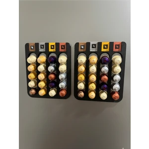 2' Li Set Nespresso Kapsül Kahve Standı Buzdolabı Için Mıknatıslı 40 Kapsül Kapsül Tutucu Siyah Renk