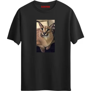 Floppa Cute Meme T-Shirt, Erkek Tişört, Kadın Tişört, Unisex Beyaz T-Shirt