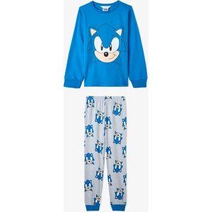 Lacivert Erkek Çocuk Sonic Uzun Kollu Pamuklu Pijama Takımı