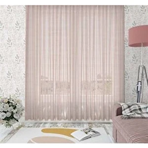Tül Perde Pilesiz Düz Tasarım Yumuşak Polyester Pudra Pembe Renk Seçeneği