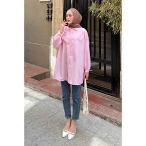 Kol Detaylı Gömlek 
oversize Gömlek Pembe