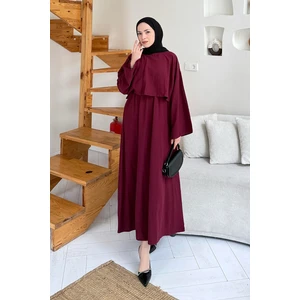 Etekli Tesettür Takım Bordo