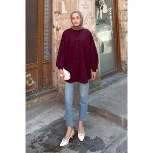 Kraşlı Gömlek Mürdüm