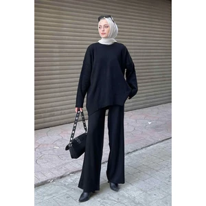Tabata Fitilli Tesettür Takım Siyah