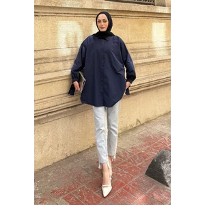 Kol Detaylı Gömlek 
oversize Gömlek Lacivert