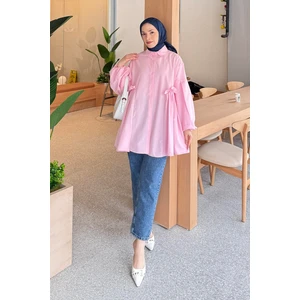 Lopez Balon Kol Tunik Şeker Pembesi