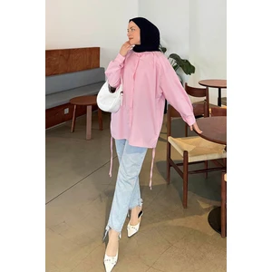 Oversize Gömlek Şeker Pembesi