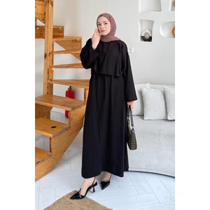 Etekli Tesettür Takım Siyah