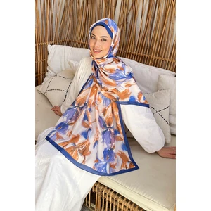 Çiçek Desen Soft Şal Indigo
