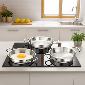 Silver Çelik 3 Parça Italyan Omlet Sahan Seti (16-18-20 Cm)