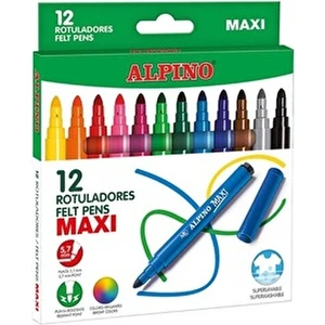 Maxi 12'li Keçeli Kalem Seti Canlı Renkler ile 12 Parça Yıkanabilir Mürekkep