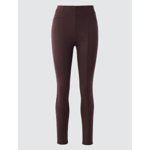 Jimmy Key Acı Kahve Dar Paça Yüksek Bel Dar Kesim Örme Tayt