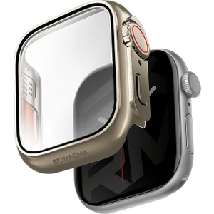 Watch 10 46MM Uyumlu Gado Pro Dijital Taç Korumalı Kasa ve Ekran Koruyucu Titanyum