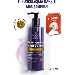 Mor Şampuan 400ML – Turunculaşma Engeller, Sarı, Gri, Platin Saçlara Özel Renk Koruyucu