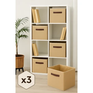 Aydev Home Collection  3 Adet Jüt Kapaksız Dolap Içi Çamaşır Oyuncak Düzenleyici Katlanır Saklama Kutusu Organizer 30X30X30
