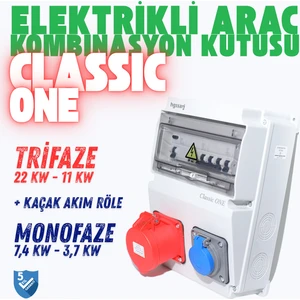 ''Classic One'' Trifaze Elektrikli Araç Kombinasyon Kutusu 5X32A + 1X16A 5 Yıl Garanti, V i k o/P a n a s o n i c