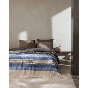 Madame Coco Mozel Çift Kişilik Welsoft Baskılı Battaniye - Mavi/bej