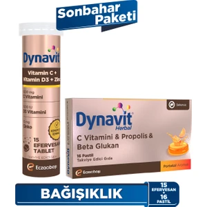 Vitamin C Vitamin D3 Çinko 15 Efervesan &  Beta Glukan 16 Pastil - Sonbahar Paketi