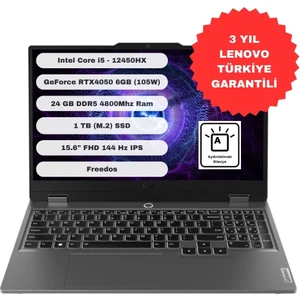 Loq 15IAX9 Intel Core I5 12450HX 24GB 1tb SSD RTX4050 Freedos 15.6'' Fhd 83GS00QETR