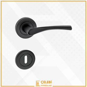 Bravo Kol Yuvarlak Rozetli Siyah Oda Kapı Kolu