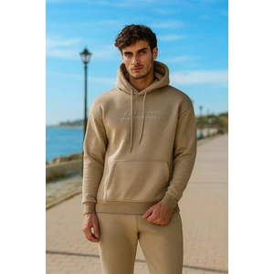 Oversize Vizon Renk Kapüşonlu Eşofman Takımı