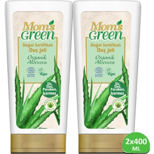Mom's Green 2'li Set Duş Jeli -Organik Sertifikalı Aloeveralı 400 ml x 2 Adet