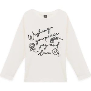 Bg Store Kız Çocuk Ekru Tshirt