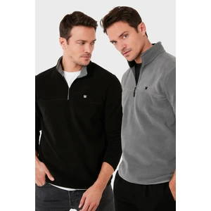 Slim Fit Anti-Pilling Tüylenme Yapmayan Bato Yaka Şardonlu 2'li Paket Polar Erkek POLAR 5906001S2