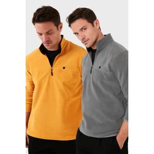 Slim Fit Anti-Pilling Tüylenme Yapmayan Bato Yaka Şardonlu 2'li Paket Polar Erkek POLAR 5906001S2