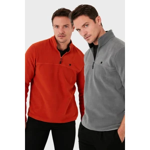 Slim Fit Anti-Pilling Tüylenme Yapmayan Bato Yaka Şardonlu 2'li Paket Polar Erkek POLAR 5906001S2