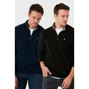 Slim Fit Anti-Pilling Tüylenme Yapmayan Bato Yaka Şardonlu 2'li Paket Polar Erkek POLAR 5906001S2