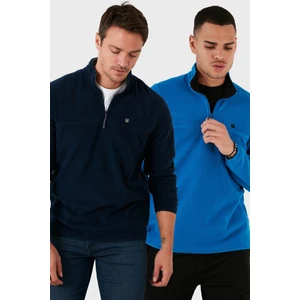 Slim Fit Anti-Pilling Tüylenme Yapmayan Bato Yaka Şardonlu 2'li Paket Polar Erkek POLAR 5906001S2