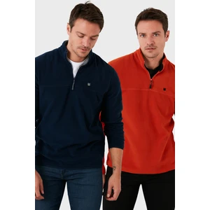 Slim Fit Anti-Pilling Tüylenme Yapmayan Bato Yaka Şardonlu 2'li Paket Polar Erkek POLAR 5906001S2