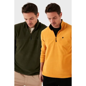 Slim Fit Anti-Pilling Tüylenme Yapmayan Bato Yaka Şardonlu 2'li Paket Polar Erkek POLAR 5906001S2