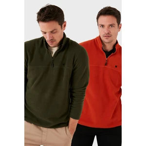 Slim Fit Anti-Pilling Tüylenme Yapmayan Bato Yaka Şardonlu 2'li Paket Polar Erkek POLAR 5906001S2