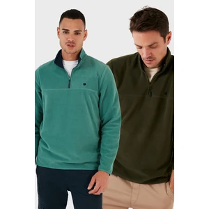 Slim Fit Anti-Pilling Tüylenme Yapmayan Bato Yaka Şardonlu 2'li Paket Polar Erkek POLAR 5906001S2