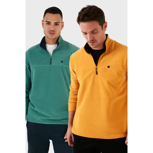 Slim Fit Anti-Pilling Tüylenme Yapmayan Bato Yaka Şardonlu 2'li Paket Polar Erkek POLAR 5906001S2