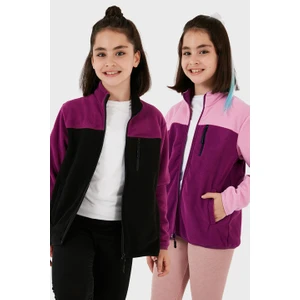 Yumuşak Dokulu Fermuarlı Renk Bloklu Dik Yaka Cepli 2'li Paket Hırka Polar Çocuk POLAR 5905001S2