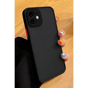 Apple iPhone 11 Kılıf Kamera Korumalı Mat Renkli Buzlu Hux Silikon Siyah