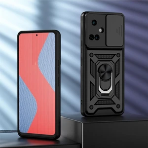Tecno Camon 19 Pro Kılıf Kamera Korumalı Sürgülü Yüzüklü Armor Military Tank Koruyucu Kapak