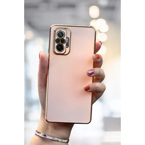 Xiaomi Redmi Note 10 Pro Uyumlu Kılıf Parlak Kenarlı Altın Işlemeli Kamera Korumalı Kapak