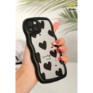 Apple iPhone 15 Uyumlu Kılıf Aynalı Kalp Desenli Yumuşak Kenarlı Kamera Korumalı Silikon Kapak