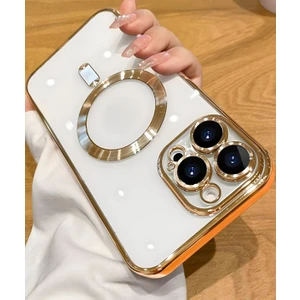 Apple iPhone 11 Pro Max Kılıf Kamera Lens Korumalı Magsafe Şarj Kilifi Şeffaf Renkli Yumuşak Kapak